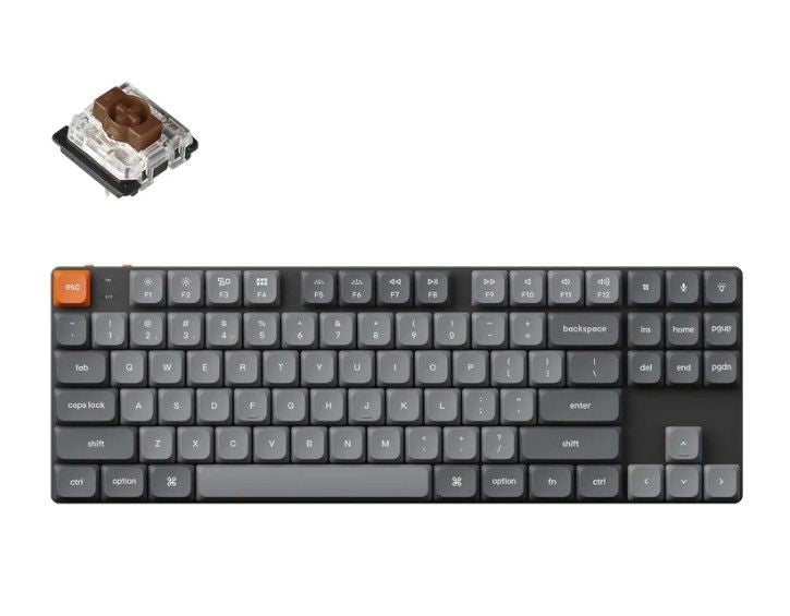Mechanical keyboard Keychron K1 Max 84 keys, Gateron Red, WL/BT/USB-A, RGB, black