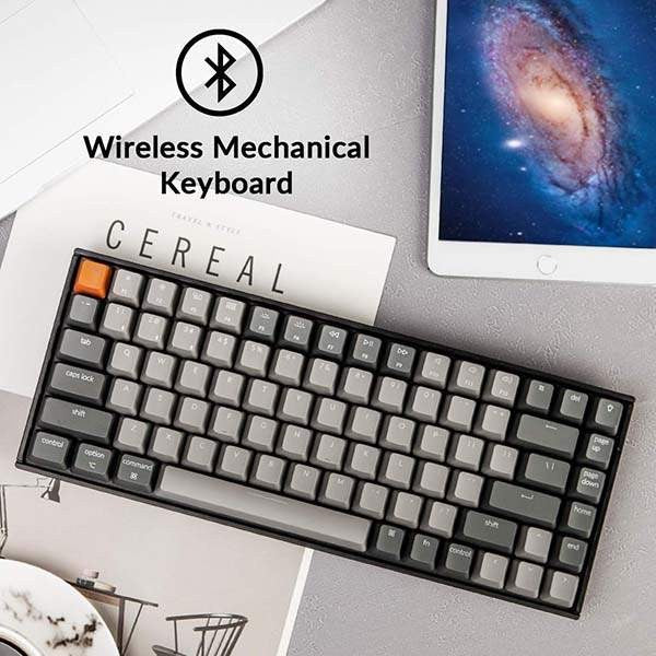 Mechanical keyboard Keychron K2 Max 84 keys, K Brown, WL/BT/USB-A, RGB, black
