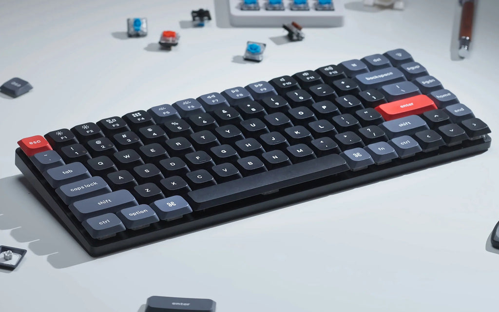 Mechanical keyboard Keychron K3 V3 84 keys, K Red, BT/USB-A, RGB, black