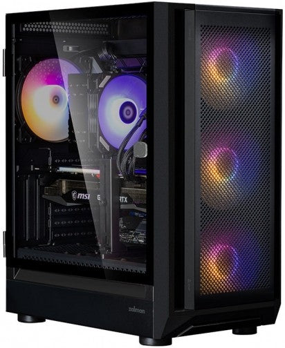 Zalman PC case N4 Rev.1 without PSU, 1xUSB3.0, 2xUSB2.0, 3x140mm, RGB, 3x120mm RGB, VGA 315mm, LCS ready, TG Side Window, ATX, black