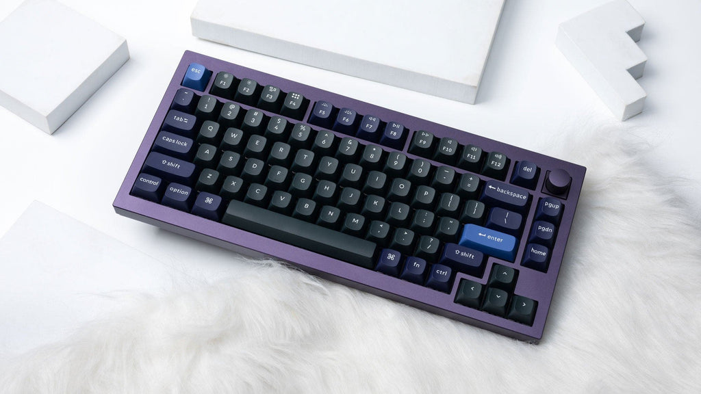 Keyboard mechanical Keychron Q1 75Key, Gateron Phantom Blue, Hot-Swap, QMK, Knob, USB-A, EN, RGB
