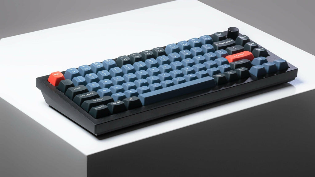 Keychron Q1 QMK Custom HotSwappable Gateron Phantom Red Switch Mechanical Keyboard Full Assembled Space Grey RGB with Knob Russian Layout