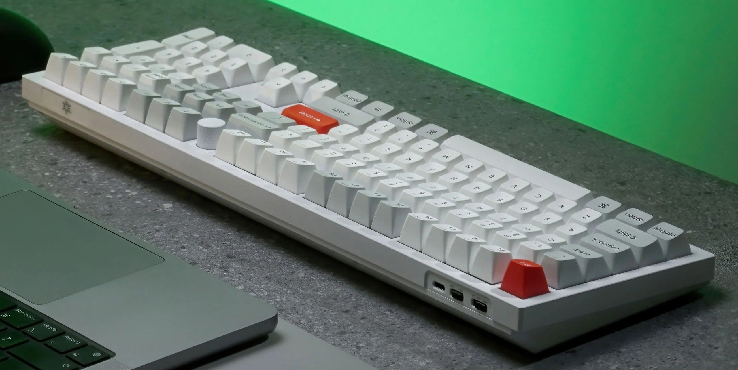 Keyboard mechanical Keychron Q6 104Key, Gateron G PRO Red, Hot-Swap, QMK, Knob, USB-A, EN, RGB, Чорний