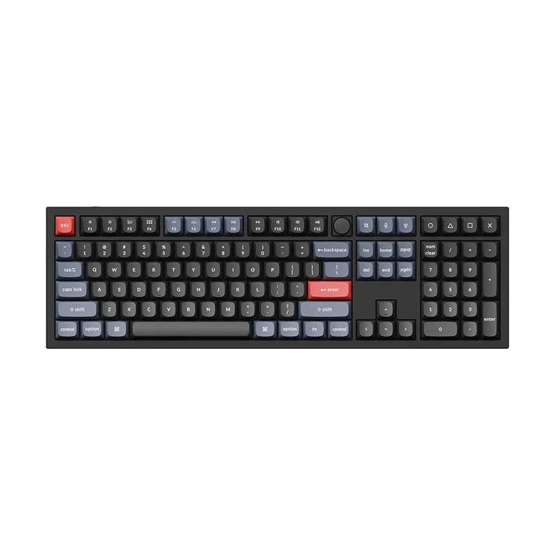 Keyboard mechanical Keychron Q6 104Key, Gateron G PRO Red, Hot-Swap, QMK, Knob, USB-A, EN, RGB, Чорний