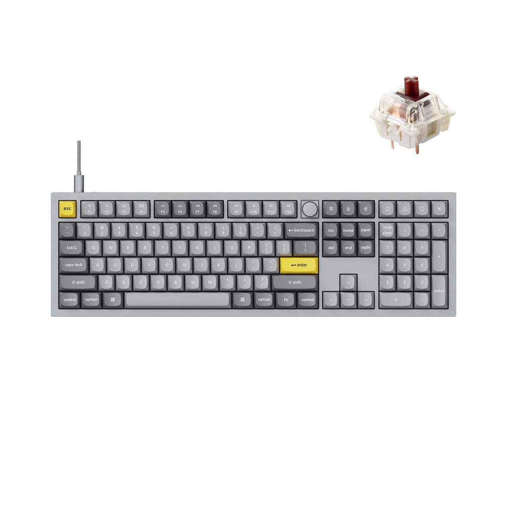 Keyboard mechanical Keychron Q6 104Key, Gateron G PRO Blue, Hot-Swap, QMK, Knob, USB-A, EN, RGB, Чорний