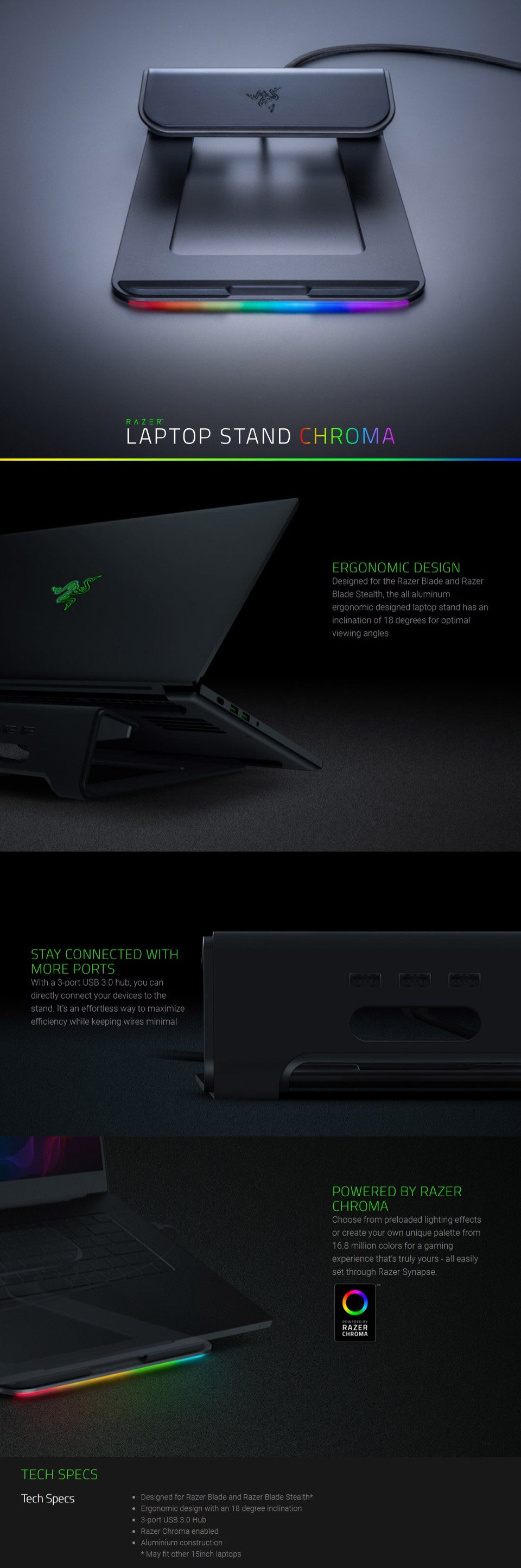 Razer Laptop Stand 15", black