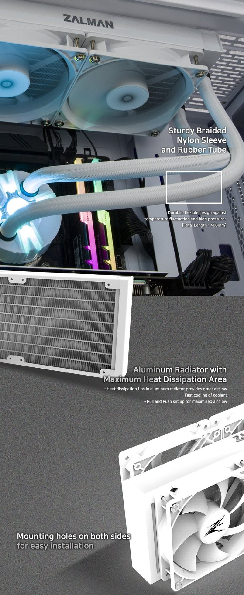 Zalman Water cooling system Reserator 5 Z24 ARGB White, LGA 1700, 1200, 2011, 2011-V3, 2066, 115x, AM5, AM4, TDP320W