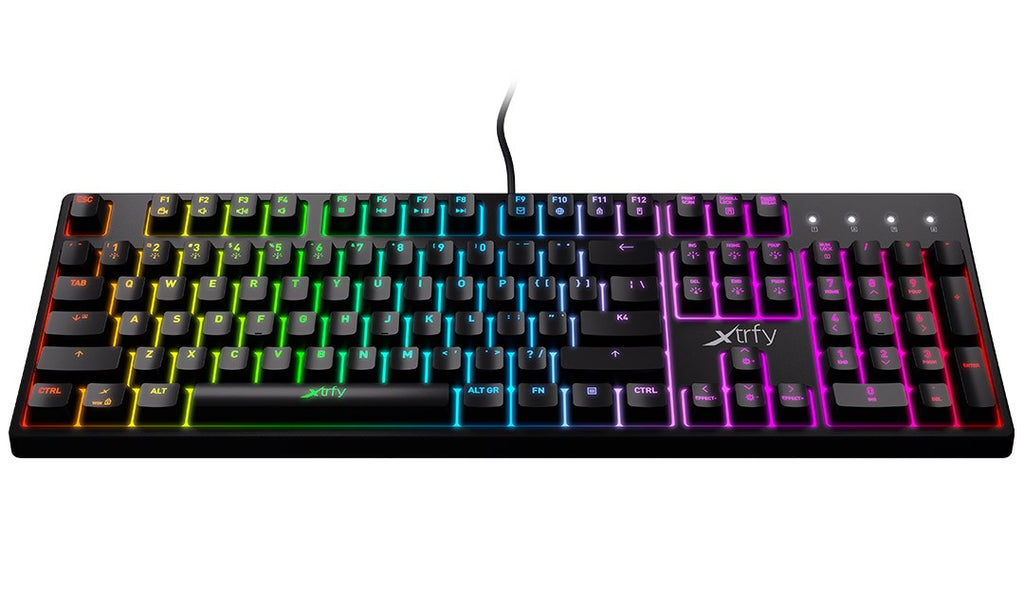 Keyboard mechanical Xtrfy K4 104Key, Kailh Red, USB-A, EN/RU, RGB, Чорний