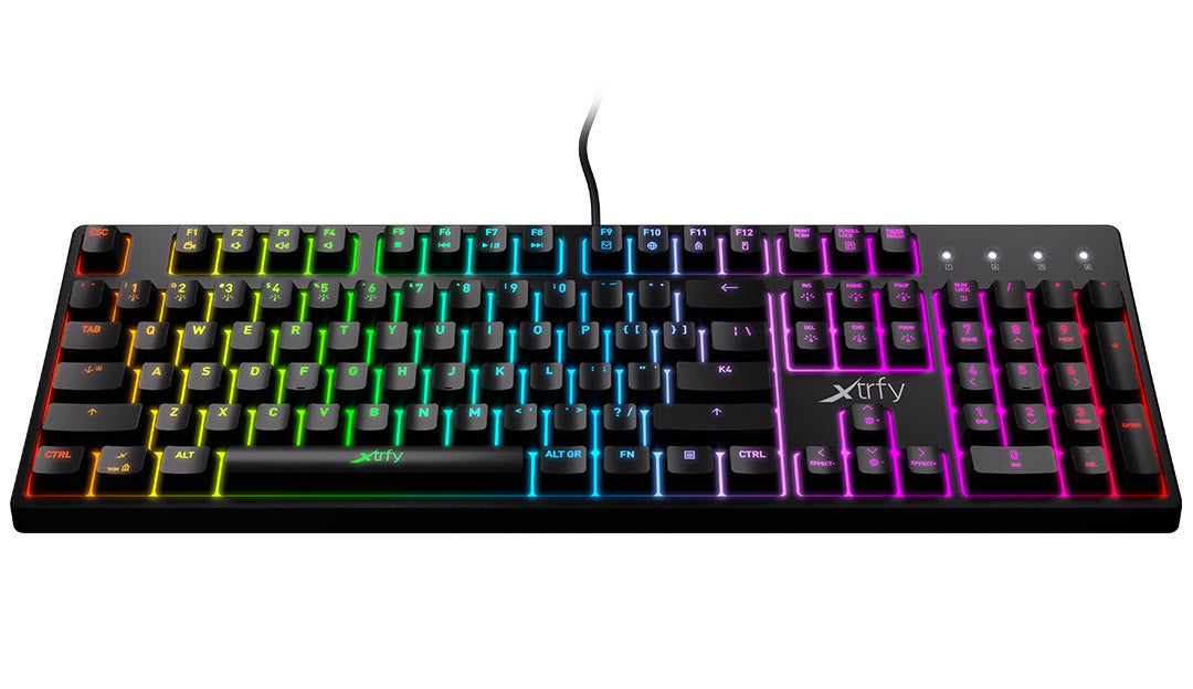 Keyboard mechanical Xtrfy K4 104Key, Kailh Red, USB-A, EN/RU, RGB, Чорний
