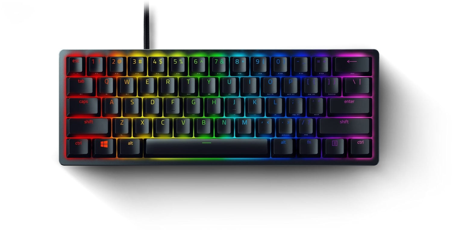 Razer Keyboard mechanical Huntsman Mini 61key, Red Switch, USB-A, EN, RGB, black
