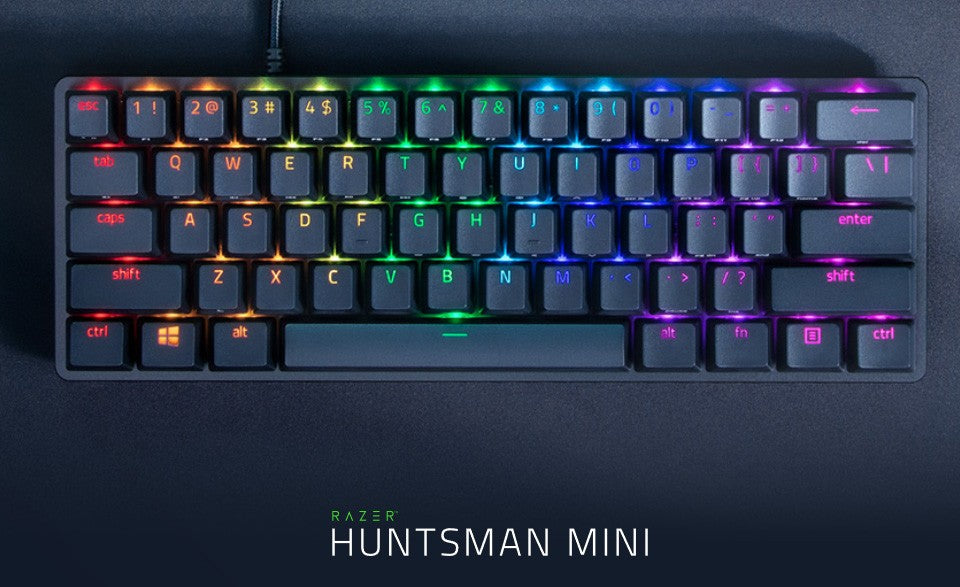 Razer Keyboard Huntsman Mini Mercury Ed. RGB 61key Purple Switch USB EN White
