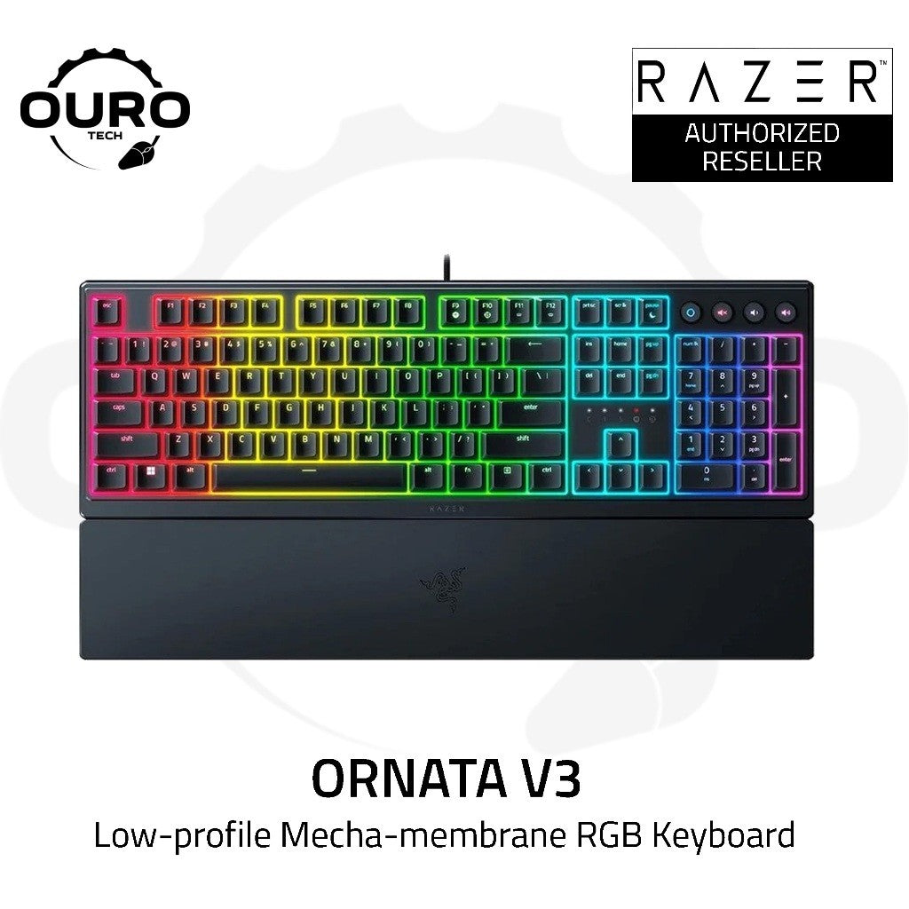 Razer Keyboard Ornata V3 RGB 104key Mecha-Membrane Switch USB EN, black