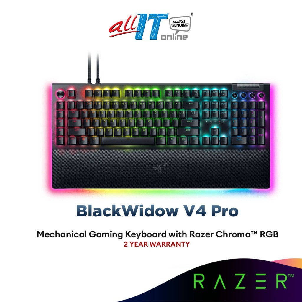 Razer Keyboard BlackWidow V4 Pro RGB 104key Green Switch USB EN, black