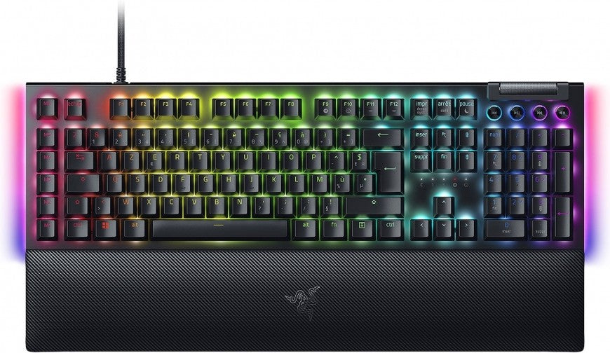 Razer Keyboard mechanical BlackWidow V4, 114key, Yellow Switch, USB-A, EN, RGB, black