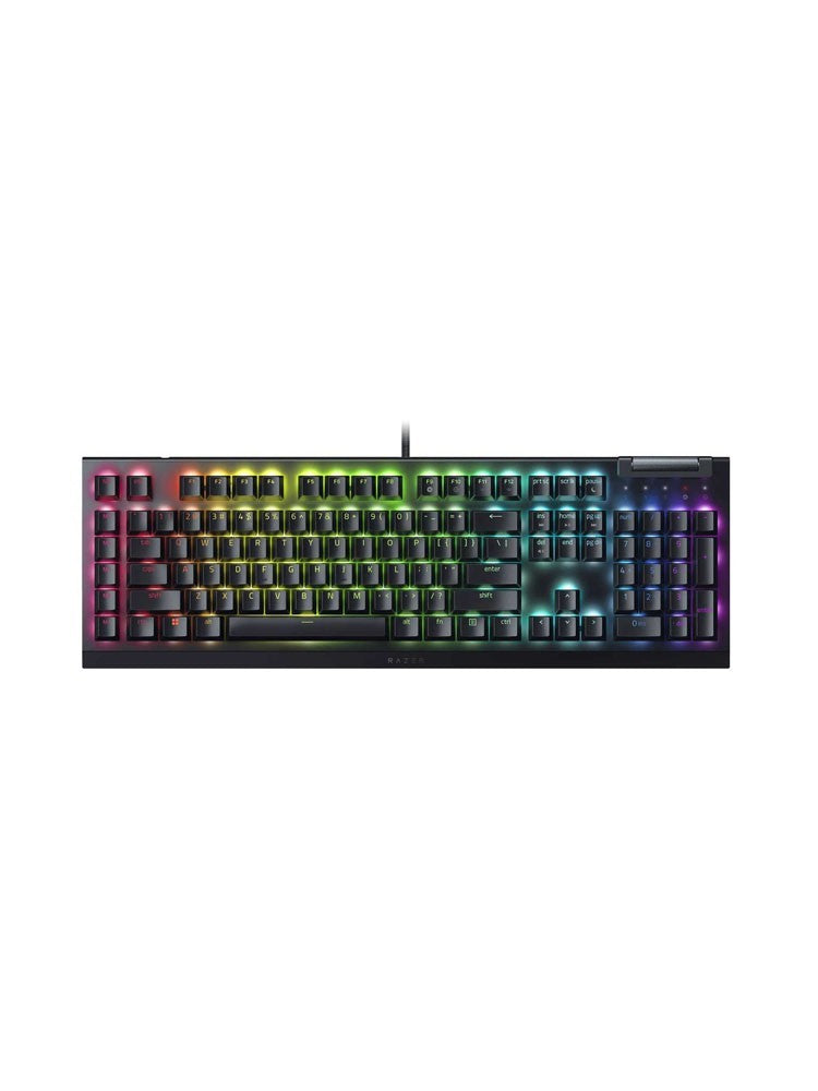 Razer Keyboard mechanical BlackWidow V4 X 110key, Green Switch, USB-A, EN/RU, RGB, black
