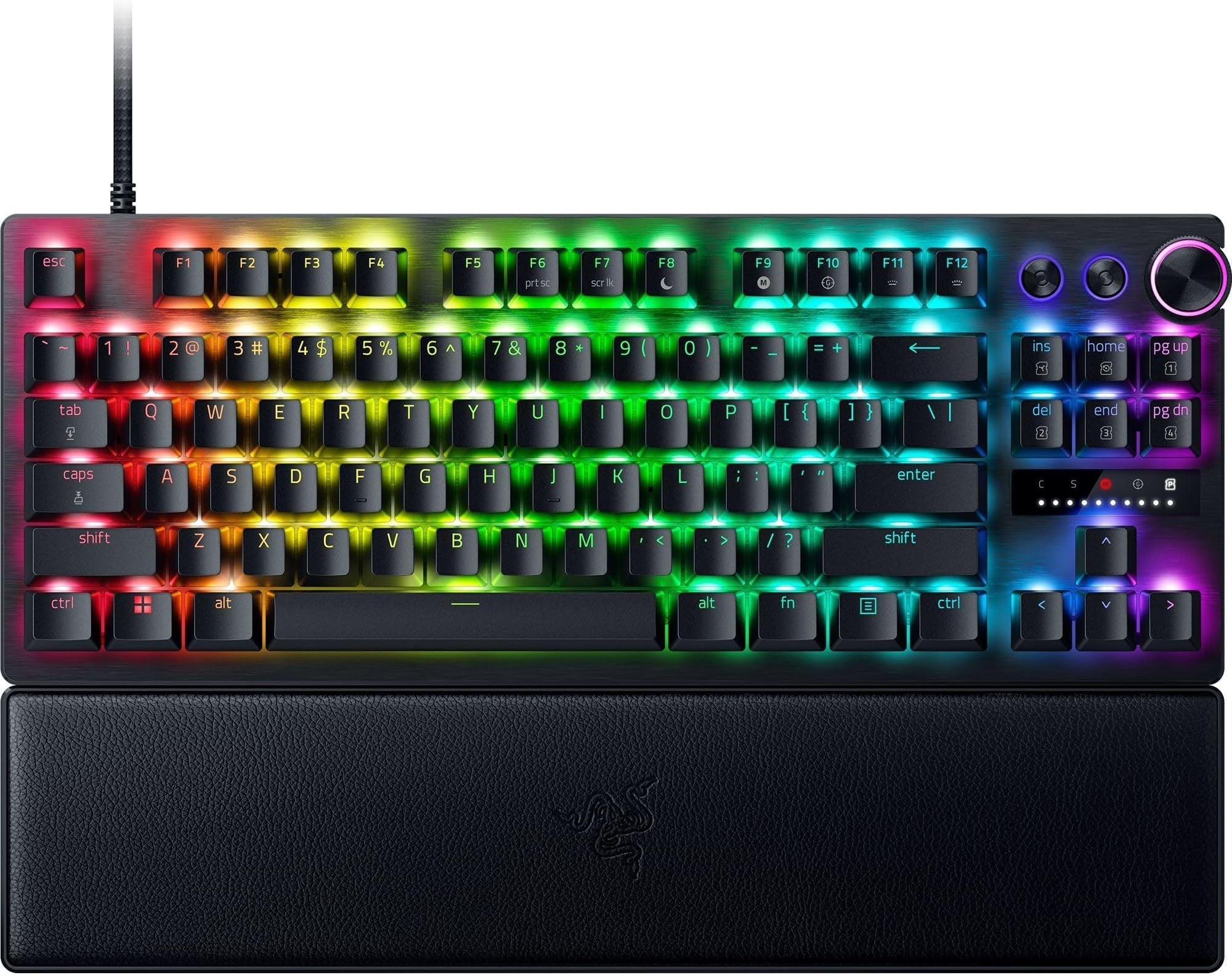 Razer Keyboard mechanical Huntsman V3 Pro TKL, 84key, Analog Optical Switches, USB-A, EN, white