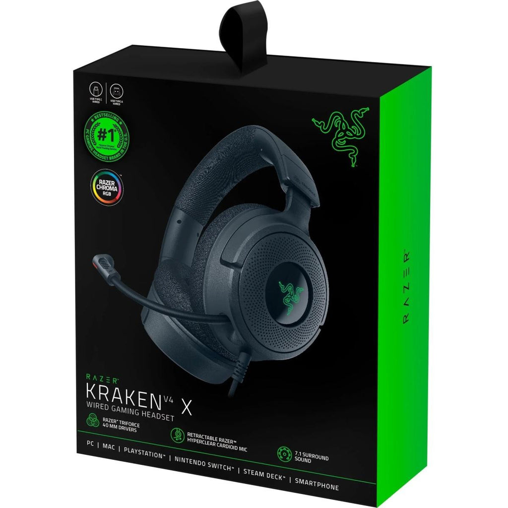 Razer Gaming Headset Kraken V4 X, 7.1, USB-A, 1.8м, RGB, black
