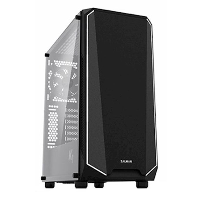 Zalman Computer case S5, MidT, 2xUSB2.0,1xUSB3.0, 1x120,1x120 RGB,tempered glass (side panel), without PSU, white