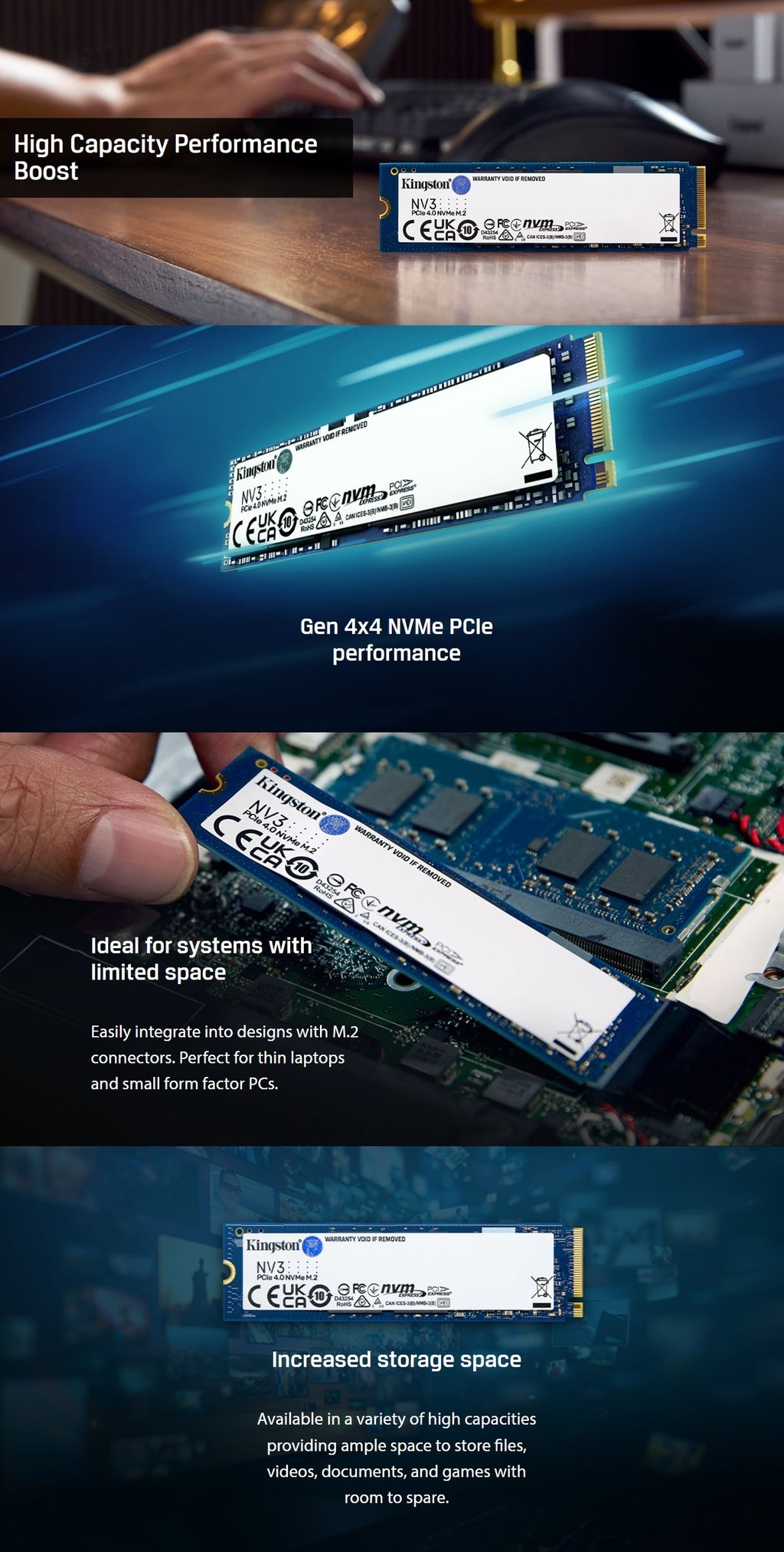 SSD Kingston M.2 1TB PCIe 4.0 NV3
