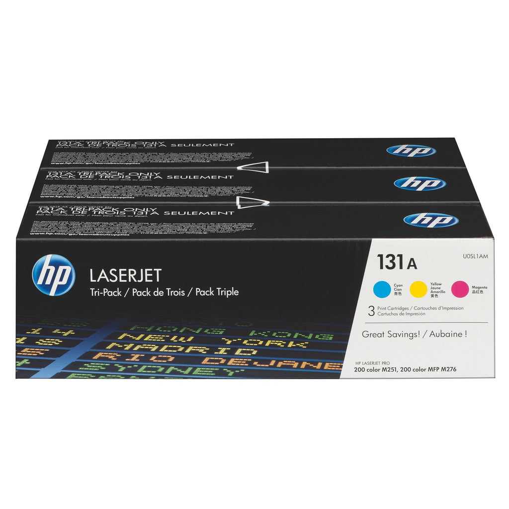 HP 131A 3-pack Cyan/Magenta/Yellow Original LaserJet Toner Cartridges