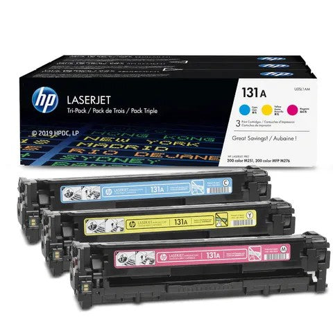 HP 131A 3-pack Cyan/Magenta/Yellow Original LaserJet Toner Cartridges