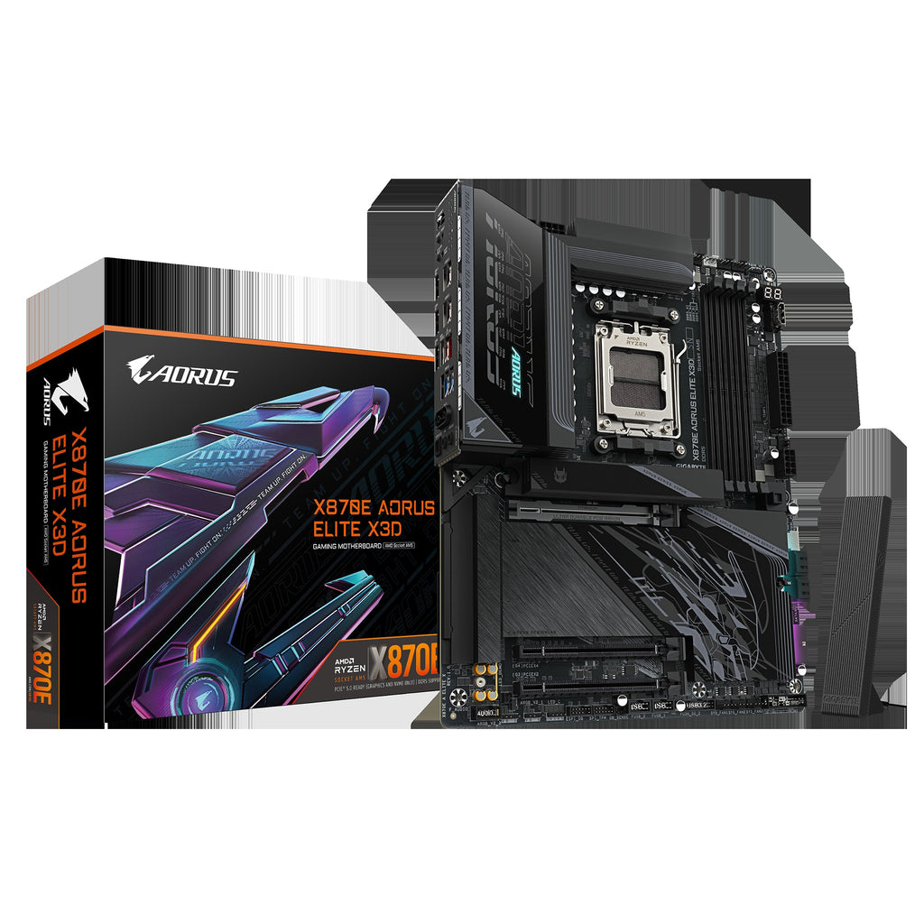 GIGABYTE Motherboard X870E A ELITE X3D sAM5 X870 4xDDR5 M.2 Wi-Fi BT HDMI DP ATX