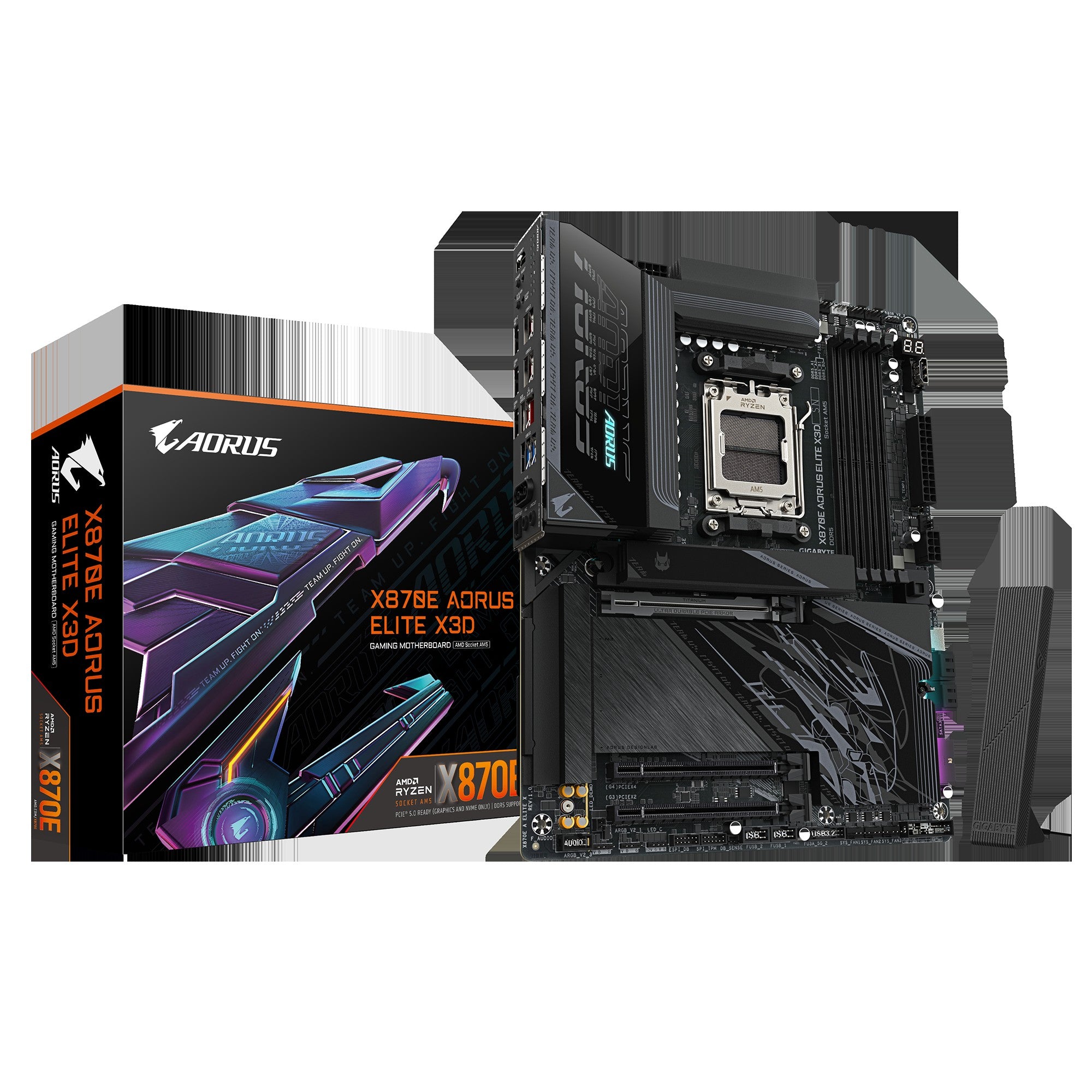 GIGABYTE Motherboard X870E A ELITE X3D sAM5 X870 4xDDR5 M.2 Wi-Fi BT HDMI DP ATX