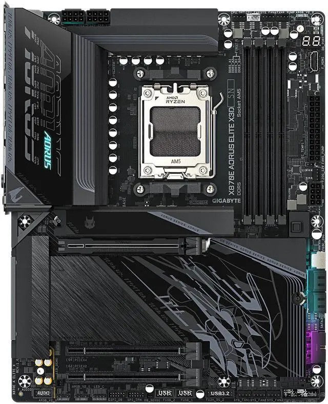 GIGABYTE Motherboard X870E A ELITE X3D sAM5 X870 4xDDR5 M.2 Wi-Fi BT HDMI DP ATX