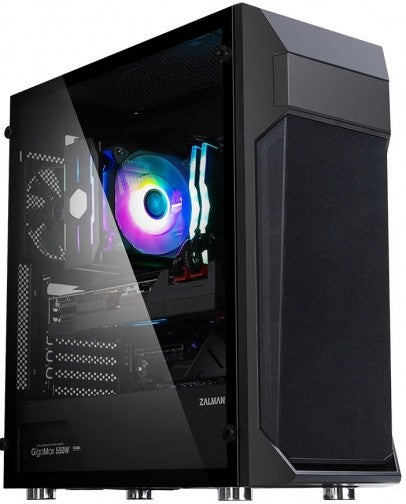 Zalman PC case Z1 Plus without PSU, 2xUSB3.0, 1xUSB2.0, 3x120mm, VGA 385mm, LCS ready, TG Side Panel, ATX, black