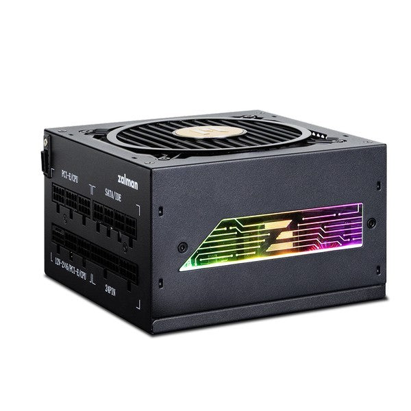 Zalman PSU Teramax 2 View (1000W) 99%, 80+ Gold, 120мм, 1xMB 24pin(18+10), 2xCPU(4+4 pin), 3xMolex, 12xSATA, 4xPCIe 8pin(6+2), 1xPCIe GEN5 16pin, 1x +