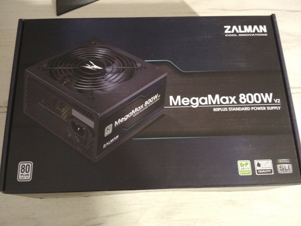 Zalman PSU Megamax (800W), 83%, 80+ White, 120mm, 1xMB 24pin(20+4), 2xCPU (8pin+(4+4)pin) 4xMolex, 8xSATA, 4xPCIe 8pin(6+2)