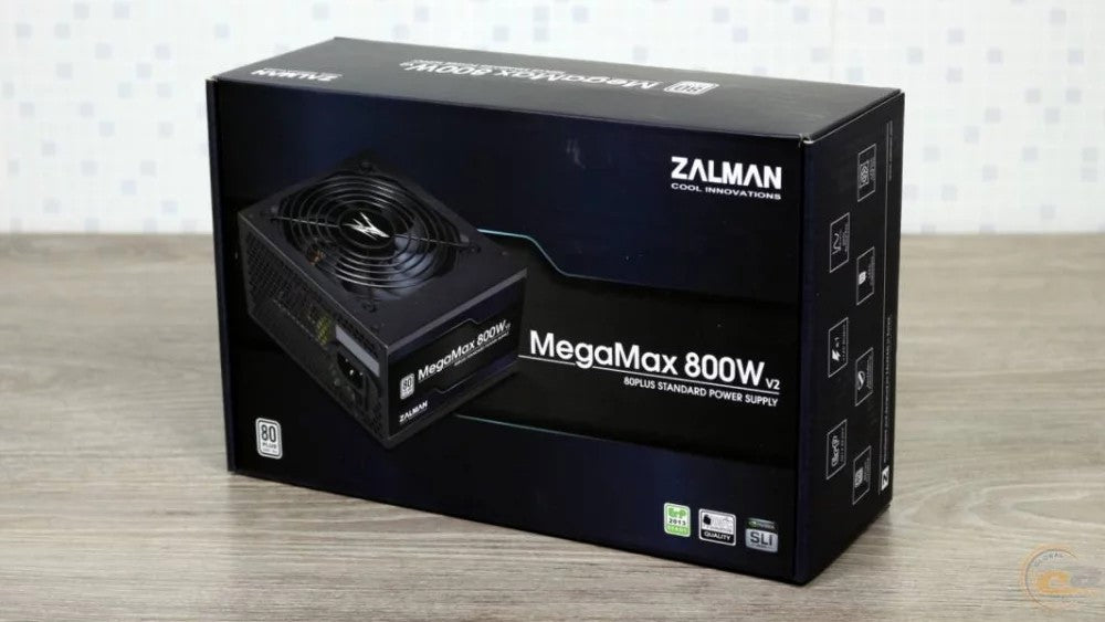 Zalman PSU Megamax (800W), 83%, 80+ White, 120mm, 1xMB 24pin(20+4), 2xCPU (8pin+(4+4)pin) 4xMolex, 8xSATA, 4xPCIe 8pin(6+2)